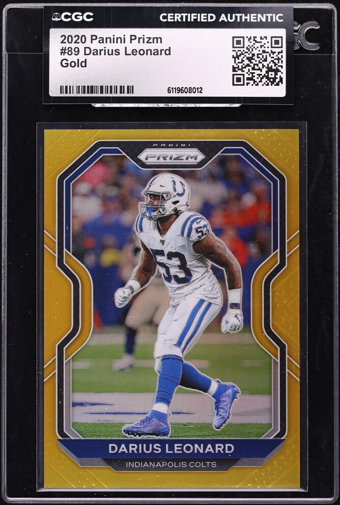2020 Panini Prizm Gold Darius Leonard /10 #89 CGC AUTH - Photo 1