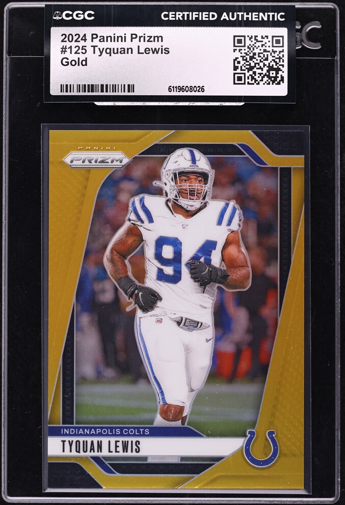 2024 Panini Prizm Gold Tyquan Lewis 10/10 #125 CGC AUTH - Photo 1