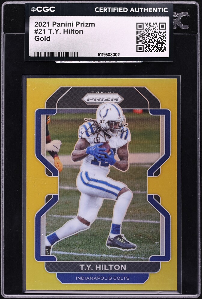 2021 Panini Prizm Gold T.Y. Hilton 10/10 #21 CGC AUTH - Photo 1