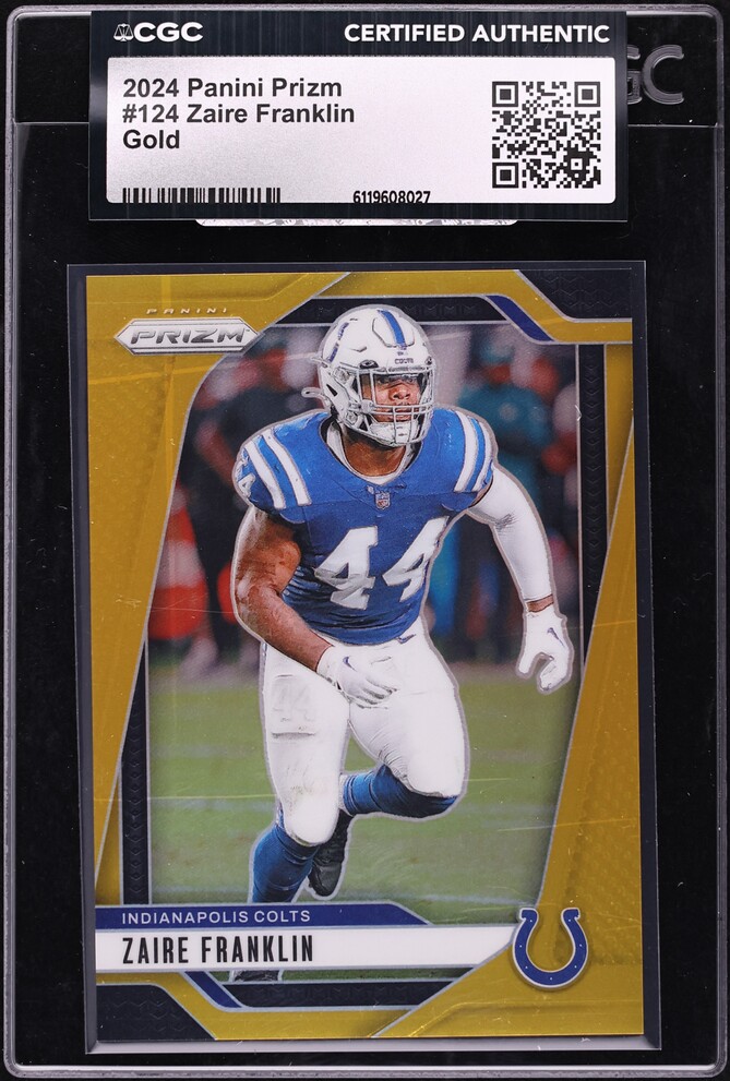 2024 Panini Prizm Gold Zaire Franklin /10 #124 CGC AUTH - Photo 1