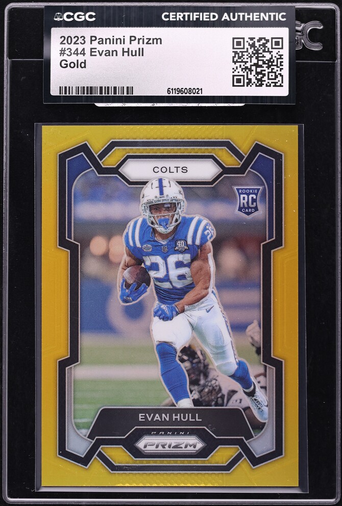 2023 Panini Prizm Gold Evan Hull ROOKIE /10 #344 CGC AUTH - Photo 1