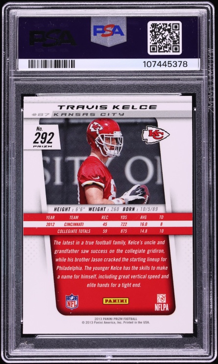 2013 Panini Prizm Camo Travis Kelce ROOKIE #292 PSA 10 GEM MINT
