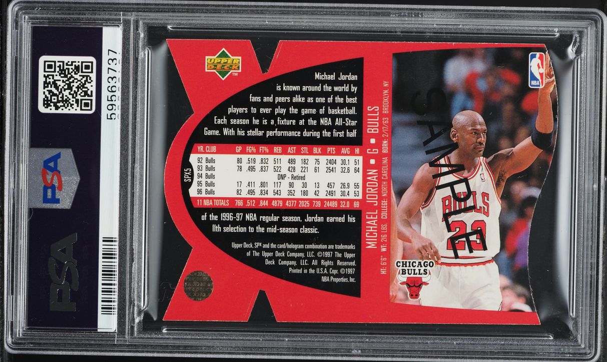 1997 SPx Sample Die-Cut Michael Jordan #SPX5 PSA 10 GEM MINT