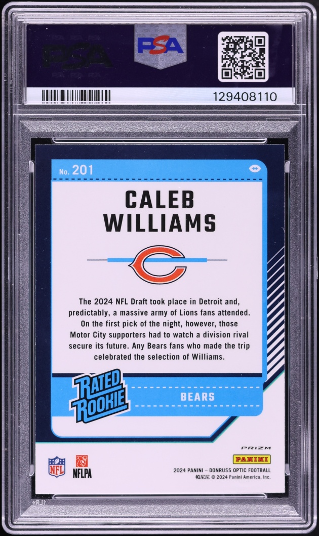 2024 Donruss Optic Red Mojo Caleb Williams ROOKIE #201 PSA 9 MINT