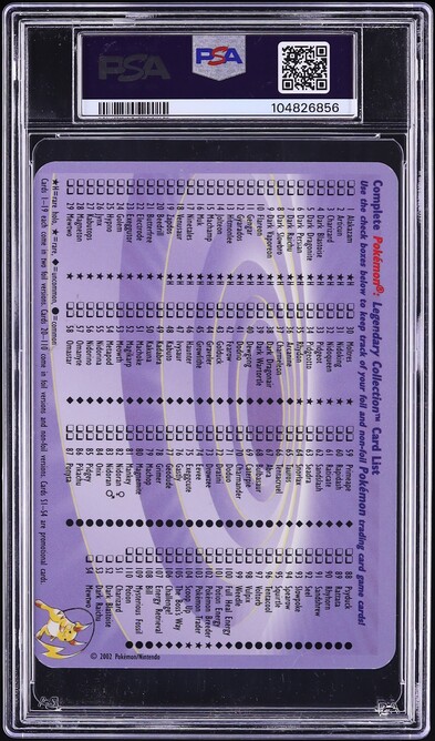 2002 Pokemon Legendary Collection Box Topper Charizard #S1 PSA 7 NRMT