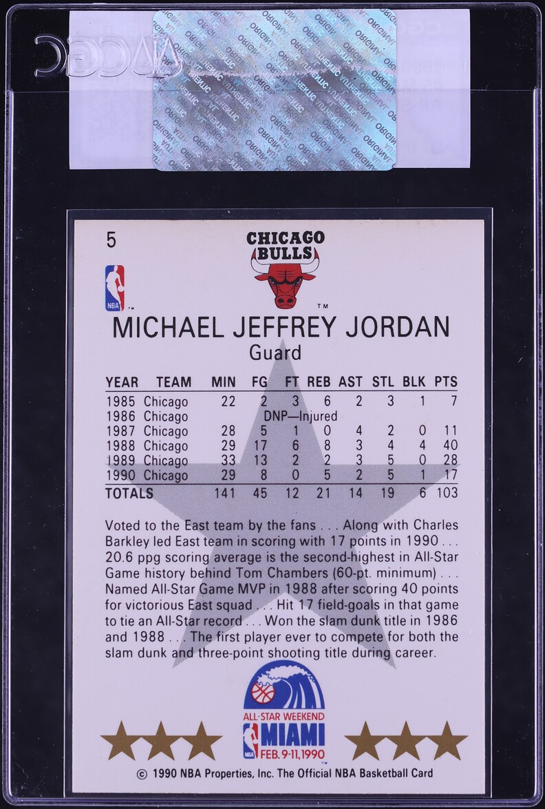 1990 Hoops All Star Michael Jordan #5 CGC AUTH