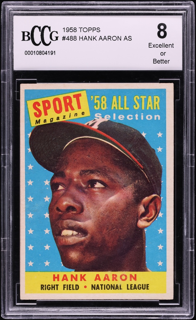 1958 Topps All Star Selection Hank Aaron #488 BCCG 8