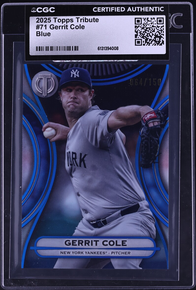 2025 Topps Tribute Blue Gerrit Cole /150 #71 CGC AUTH