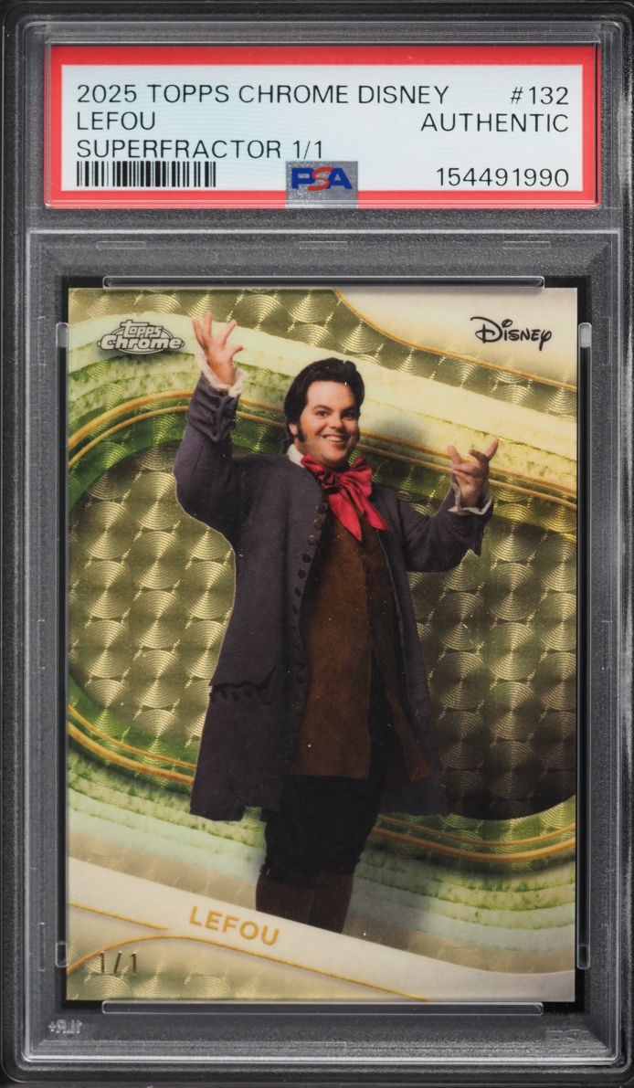 2025 Topps Chrome Disney Superfractor Lefou 1/1 #132 PSA AUTH - Photo 1