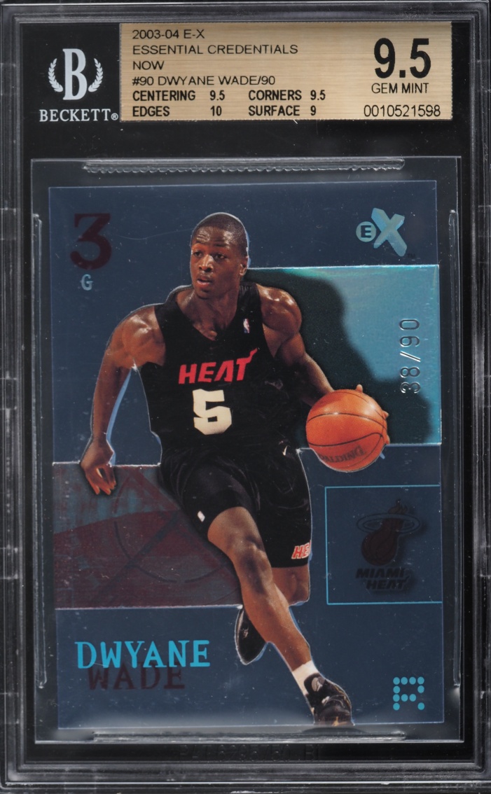 2003 Fleer E-X Essential Credentials Now Dwyane Wade ROOKIE /90 #90 BGS 9.5 GEM MINT - Photo 1