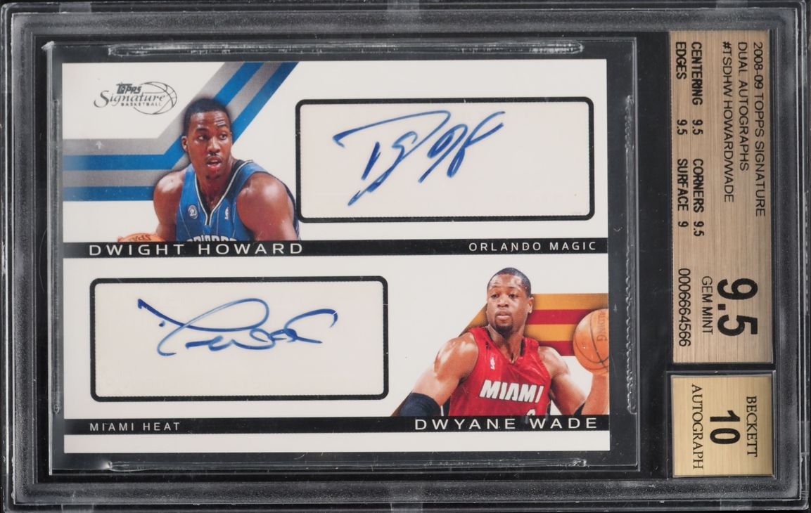 2008 Topps Signature Dual Dwight Howard Dwyane Wade AUTO /49 #TSD-HW BGS 9.5 GEM MINT - Photo 1