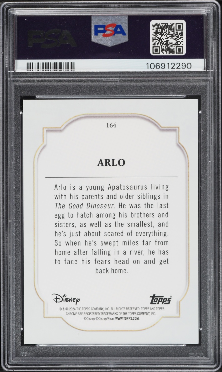 2024 Topps Chrome Disney Sapphire Red Arlo /5 #164 PSA 10 GEM MINT - Photo 2