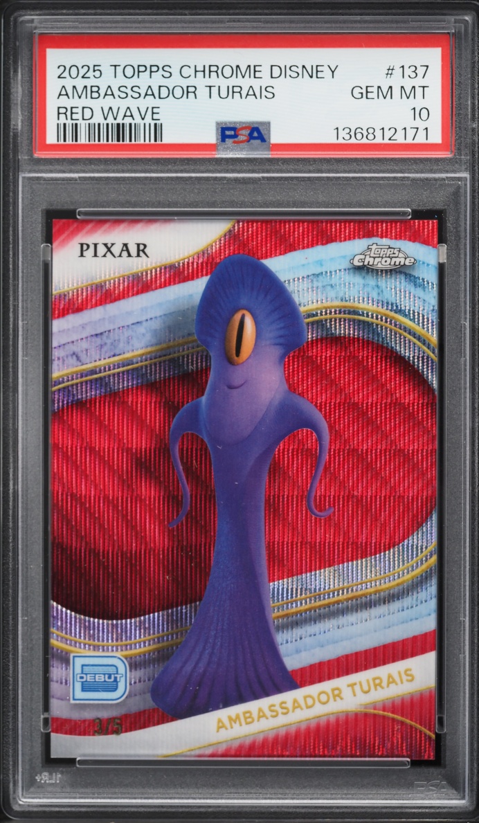 2025 Topps Chrome Disney Red Wave Ambassador Turais /5 #137 PSA 10 GEM MINT - Photo 1