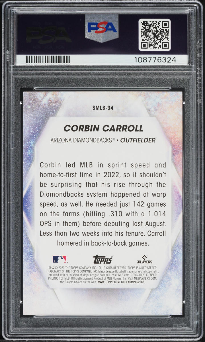 2023 Topps Stars Of MLB Series 2 Corbin Carroll ROOKIE #SMLB-34 PSA 9 MINT