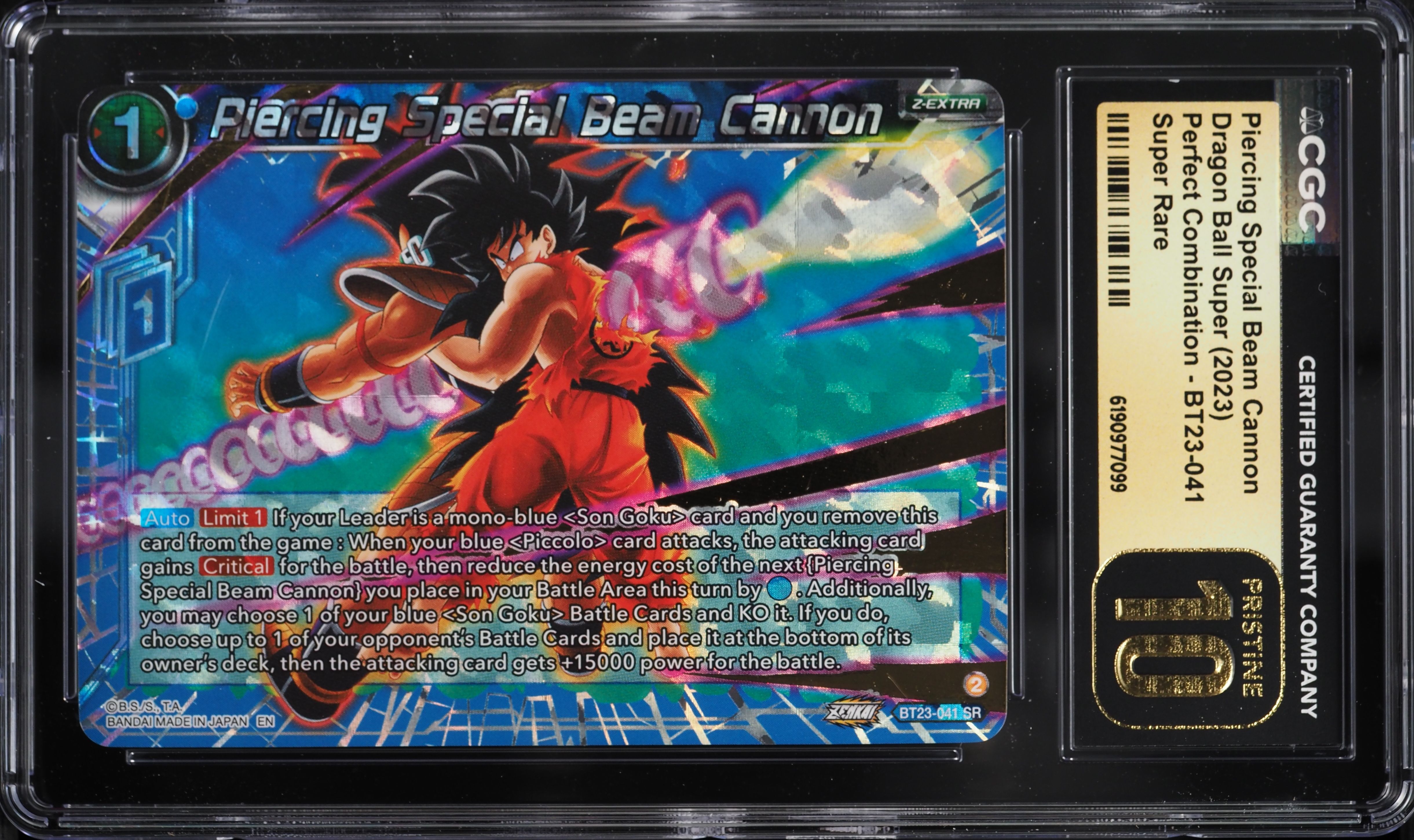 2023 Dragon Ball S Perfect Combination Piercing Special Beam Cannon #BT23-041 CGC 10 PRISTINE