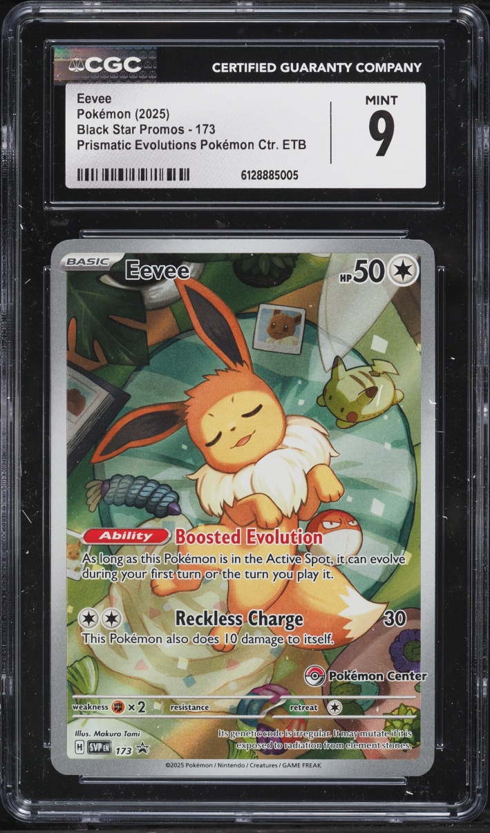 2025 Pokemon SV 151 Promo Prismatic Evolutions Center ETB Full Art Eevee #173 CGC 9 MINT