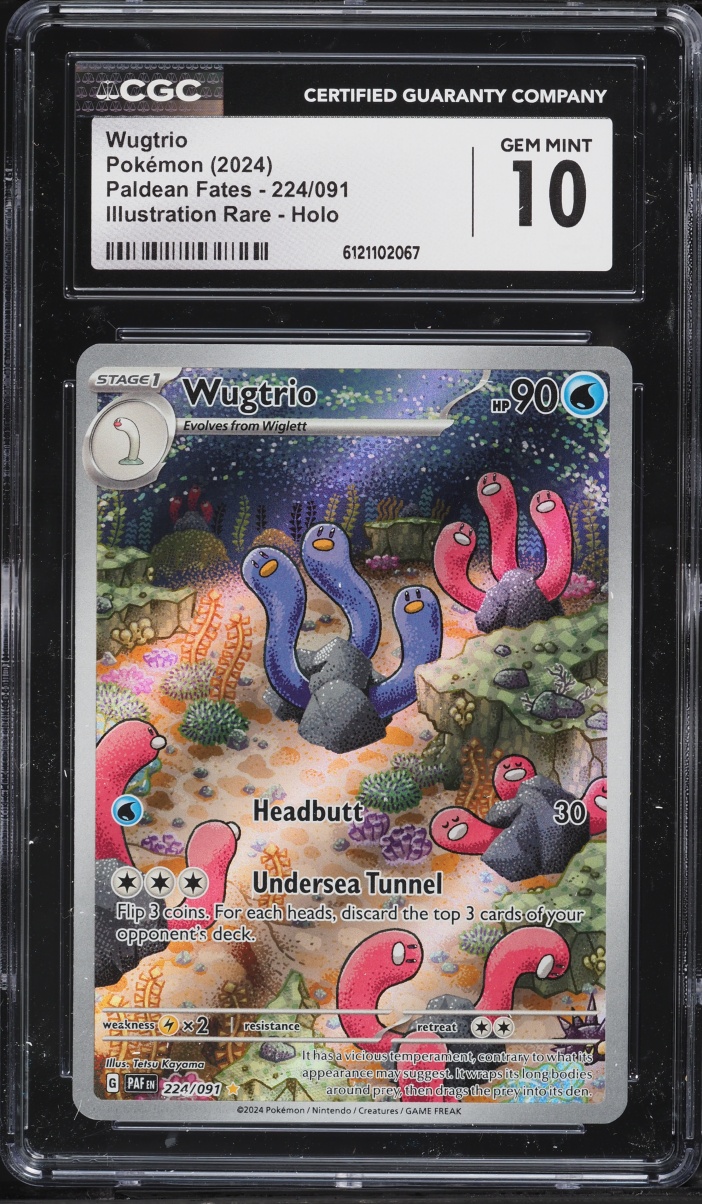 2024 Pokemon Scarlet & Violet Paldean Fates IR Wugtrio #224 CGC 10 GEM MINT