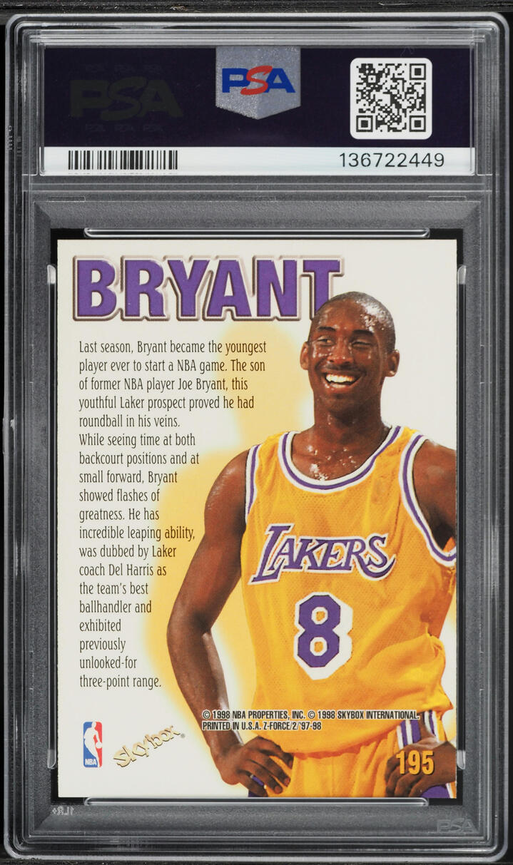 1997 Skybox Z-Force Zuperman Kobe Bryant #195 PSA 8 NM-MT