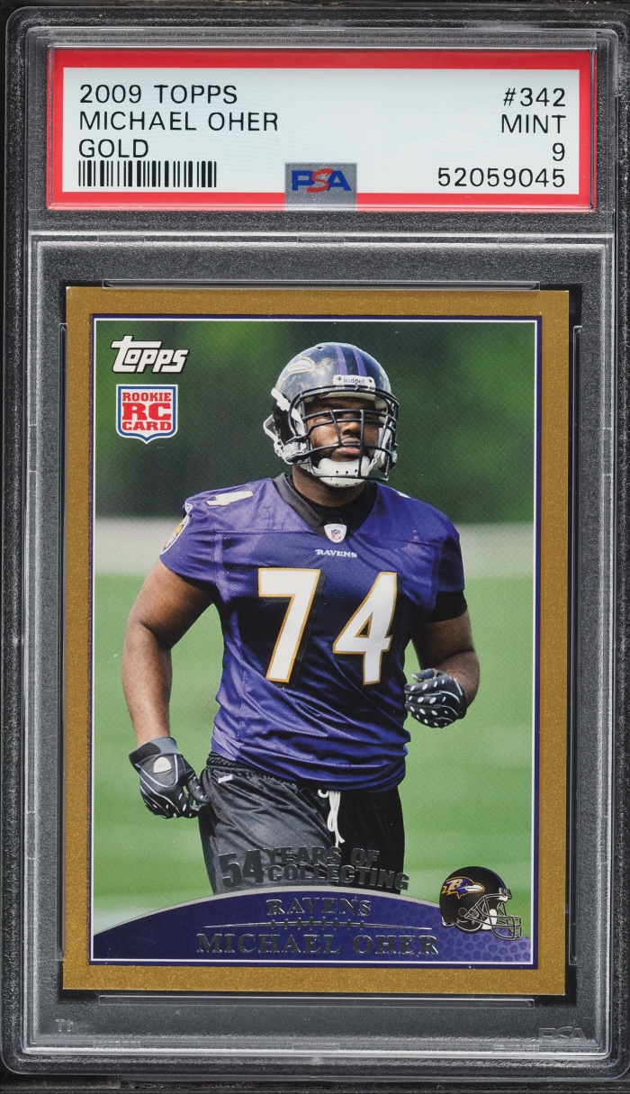 2009 Topps Gold Michael Oher ROOKIE /2009 #342 PSA 9 MINT