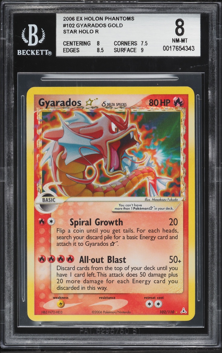 2006 Pokemon EX Holon Phantoms Holo Gyarados Gold Star #102 BGS 8 NM-MT