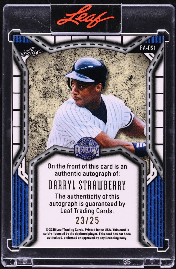2025 Leaf A Bronx Legacy Blue Prismatic Darryl Strawberry AUTO /25 #BA-DS1