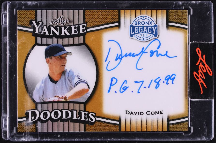 2025 Leaf A Bronx Legacy Yankee Doodles Gold Prismatic David Cone AUTO 1/1 #YD-DC1