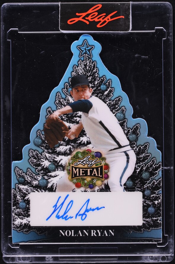 2025 Leaf Metal Happy Holidays Christmas Tree Prismatic Platinum Nolan Ryan AUTO 3/3 #CT-NR1