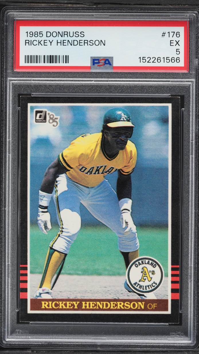1985 Donruss Rickey Henderson #176 PSA 5 EX