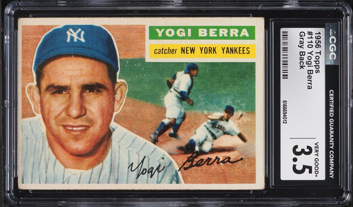1956 Topps Yogi Berra GRAY BACK #110 CGC 3.5 VG+