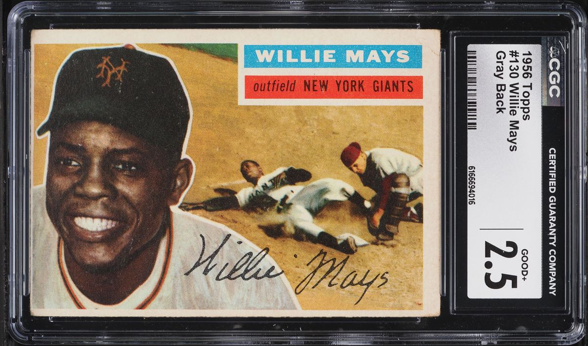1956 Topps Willie Mays GRAY BACK #130 CGC 2.5 GD+