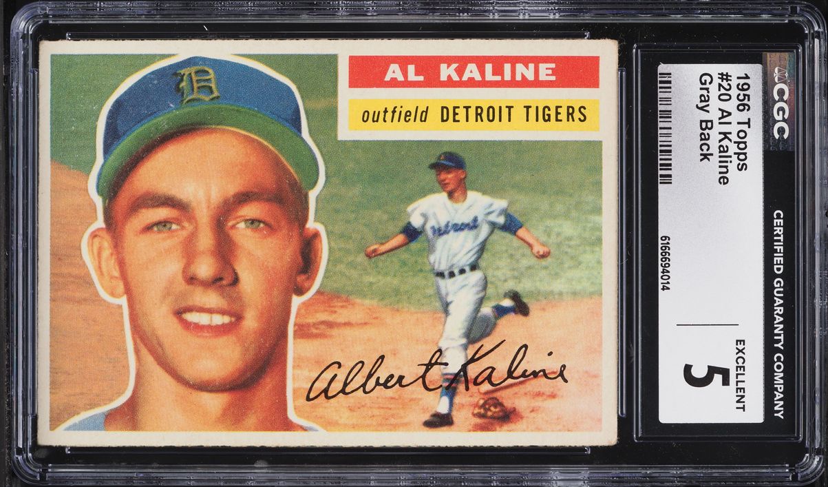 1956 Topps Al Kaline GRAY BACK #20 CGC 5 EX