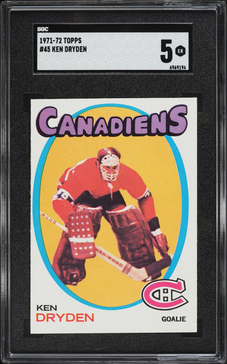 1971 Topps Hockey Ken Dryden ROOKIE #45 SGC 5 EX