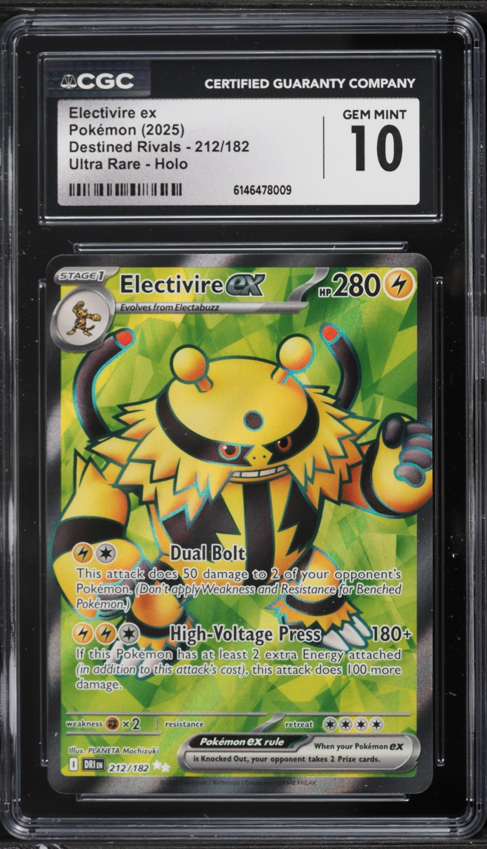 2025 Pokemon Scarlet & Violet Destined Rivals Full Art Electivire ex #212 CGC 10 GEM MINT