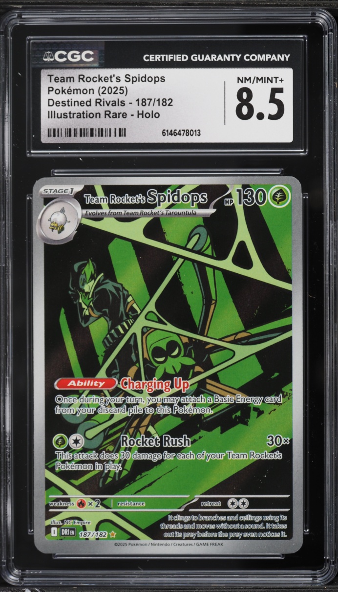 2025 Pokemon Scarlet & Violet Destined Rivals IR Team Rocket's Spidops #187 CGC 8.5 NM-MT+