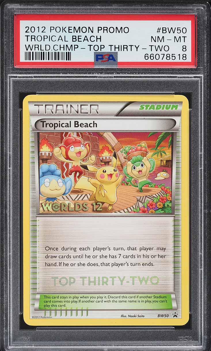2012 Pokemon Black Star World Championships Top Thirty-Two Tropical Beach PSA 8