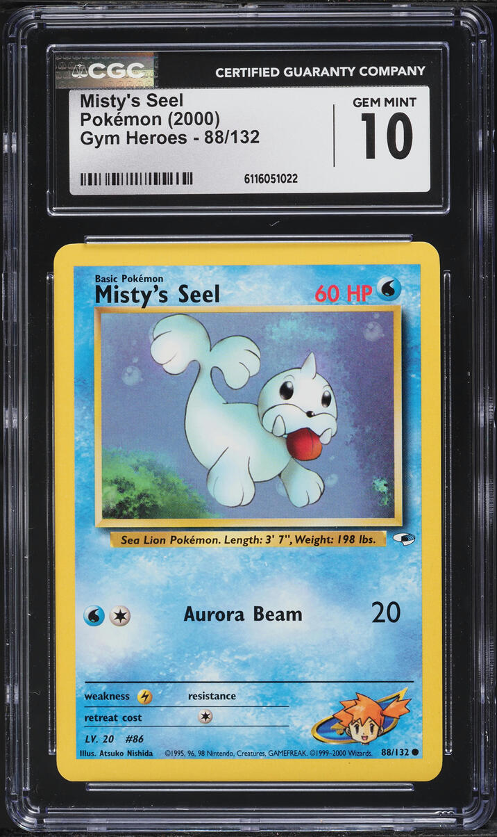 2000 Pokemon Gym Heroes Misty's Seel #88 CGC 10 GEM MINT