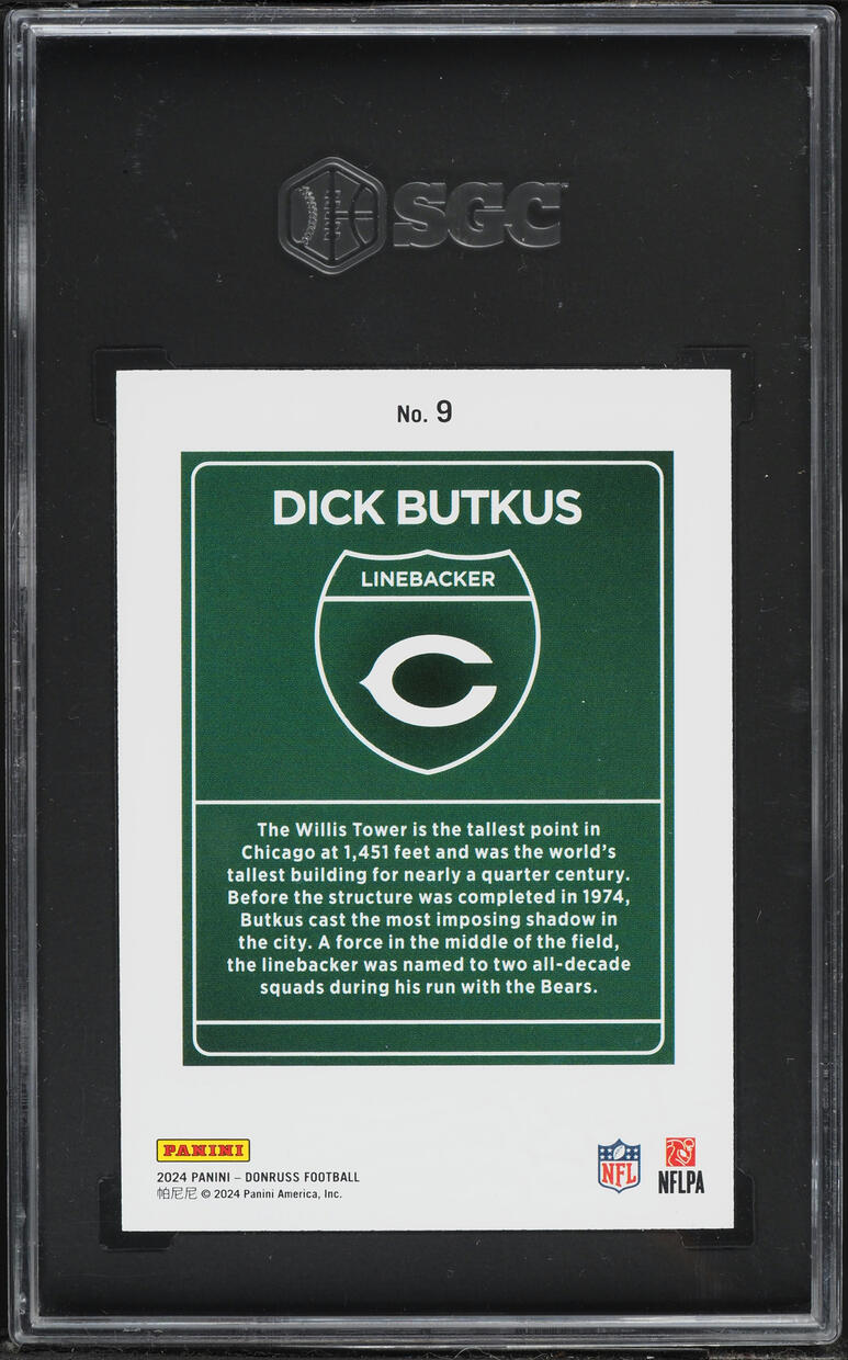 2024 Donruss Downtown Dick Butkus #9 SGC 10 GEM MINT