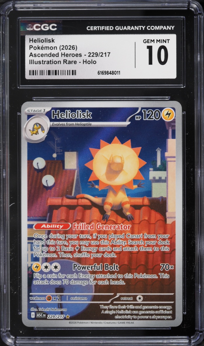 2026 Pokemon Mega Evolution Ascended Heroes IR Heliolisk #229 CGC 10 GEM MINT