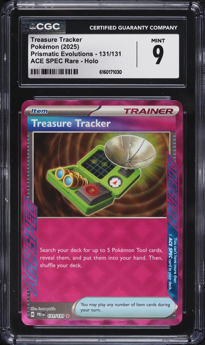 2025 Pokemon SV Prismatic Evolutions Ace Spec Rare Treasure Tracker #131 CGC 9 MINT