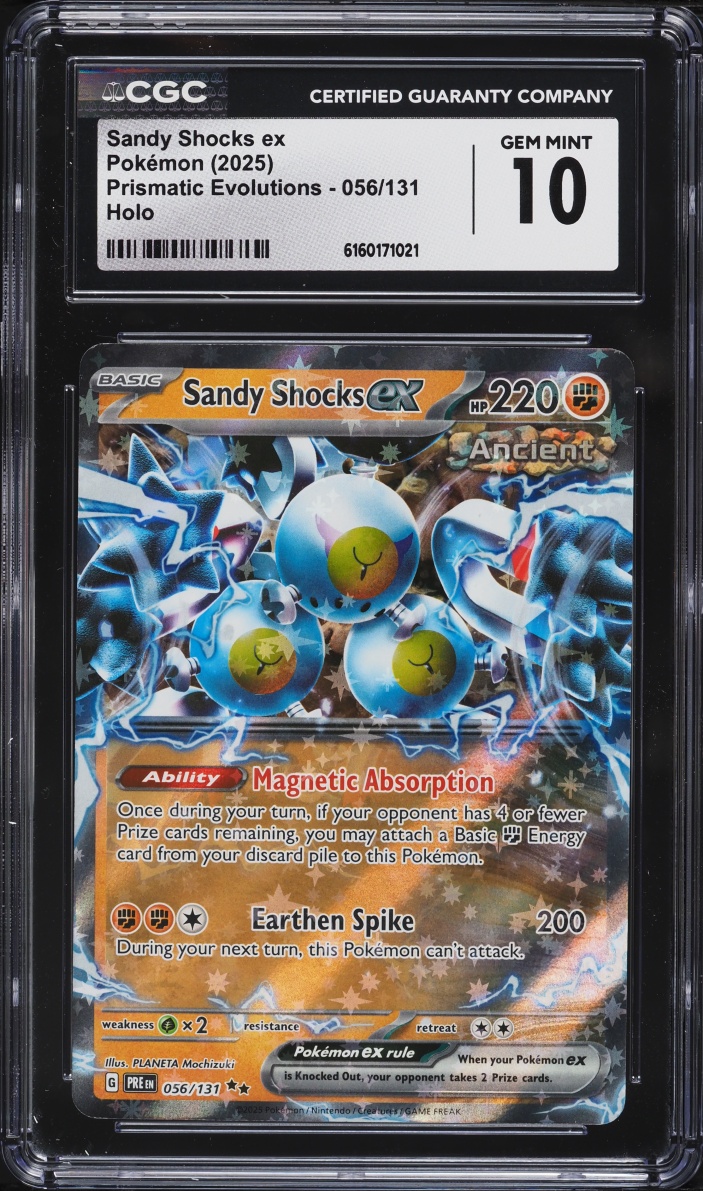 2025 Pokemon Scarlet & Violet Prismatic Evolutions Holo Sandy Shocks Ex #56 CGC 10 GEM MINT
