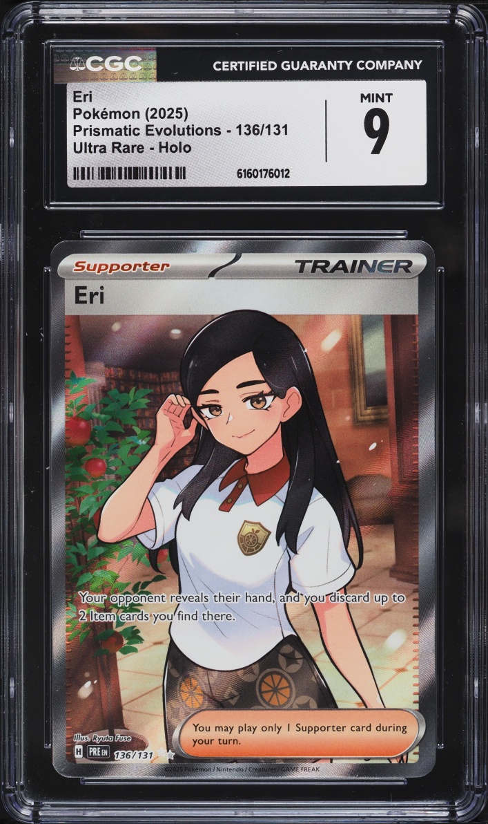 2025 Pokemon Scarlet & Violet Prismatic Evolutions Full Art Eri #136 CGC 9 MINT