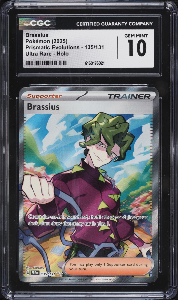2025 Pokemon Scarlet & Violet Prismatic Evolutions Full Art Brassius #135 CGC 10 GEM MINT