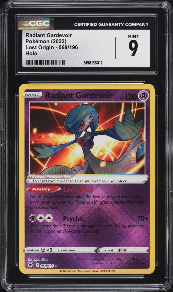 2022 Pokemon Sword & Shield Lost Origin Holo Radiant Gardevoir #69 CGC 9 MINT