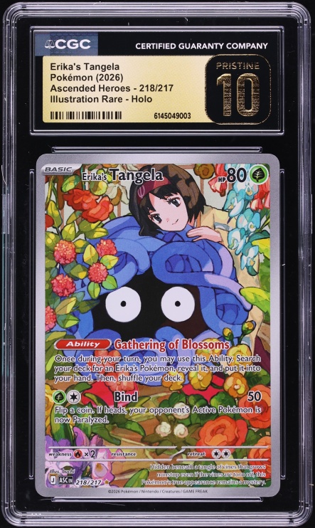 2026 Pokemon Mega Evolution Ascended Heroes IR Erika's Tangela #218 CGC 10 PRISTINE