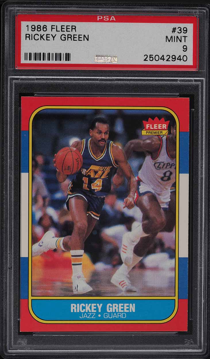 1986 Fleer Basketball Rickey Green #39 PSA 9 MINT
