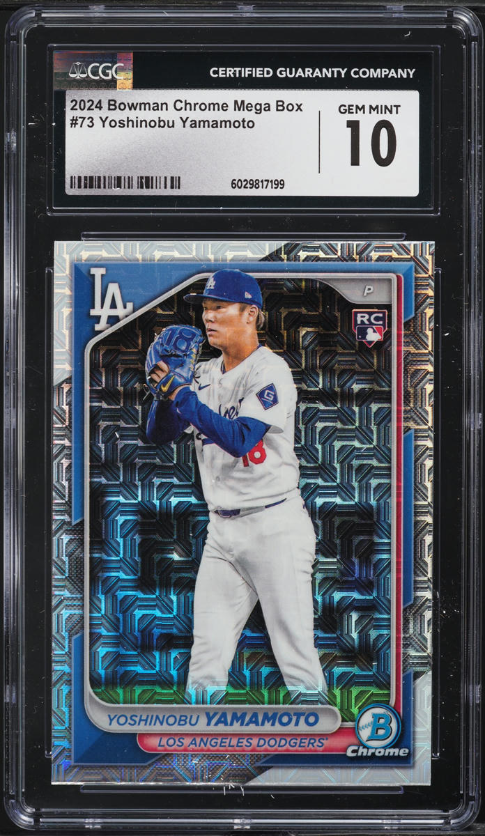 2024 Bowman Chrome Mega Box Yoshinobu Yamamoto ROOKIE #73 CGC 10 GEM MINT