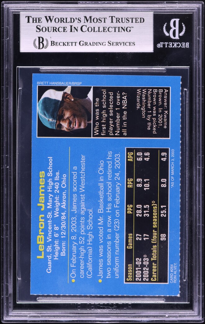 2003 Sports Illustrated For Kids LeBron James ROOKIE #264 BGS 8.5 NM-MT+