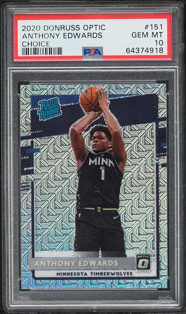 2020 Donruss Optic Choice Anthony Edwards ROOKIE #151 PSA 10 GEM MINT