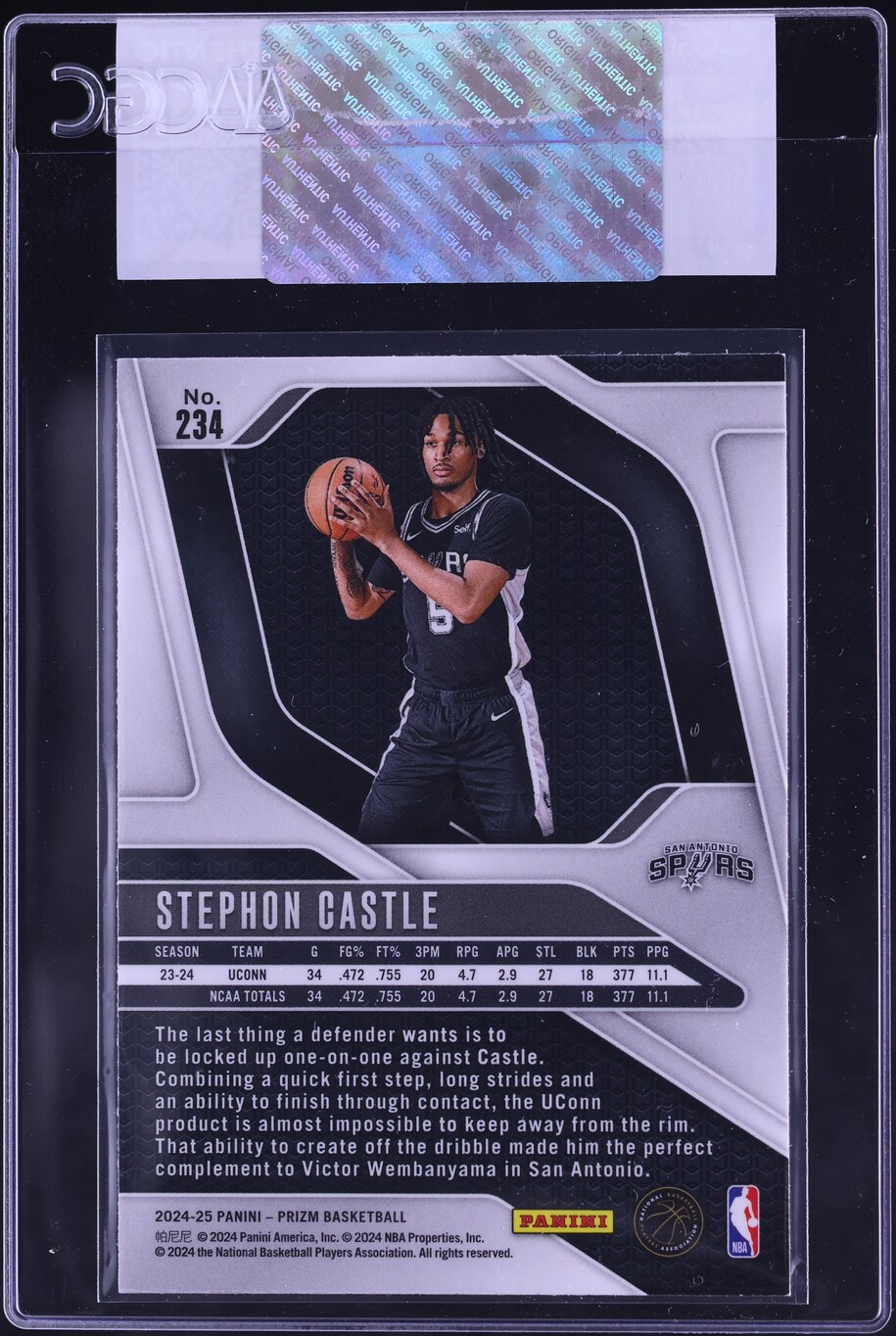 2024 Panini Prizm Stephon Castle ROOKIE #234 CGC AUTH
