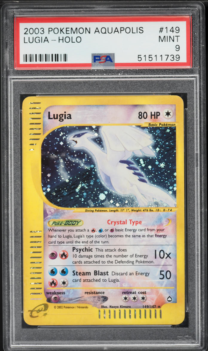 2003 Pokemon Aquapolis Holo Crystal Lugia #149 PSA 9 MINT